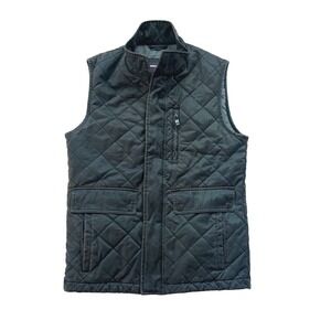 Johnston Murphy Quilted Vest Men S Antique Brown Cotton Zip Up Sleeveless Jacket